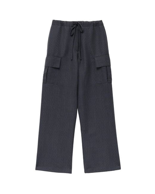 Alexander McQueen Blue Prince Of Wales Cargo Trousers