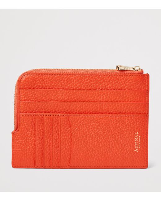 Aspinal Red Leather Zipped Travel Wallet for men