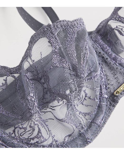 Chantelle Gray Lace Fleur Half Cup Balcony Bra