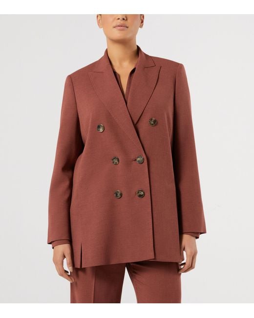 Marina Rinaldi Red Chenzia Double-Breasted Blazer