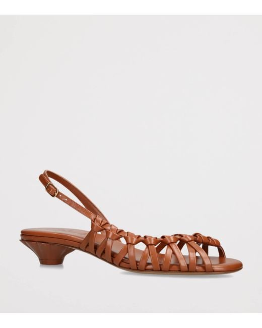 Chloé Brown Leather Estra Slingback Sandals 40