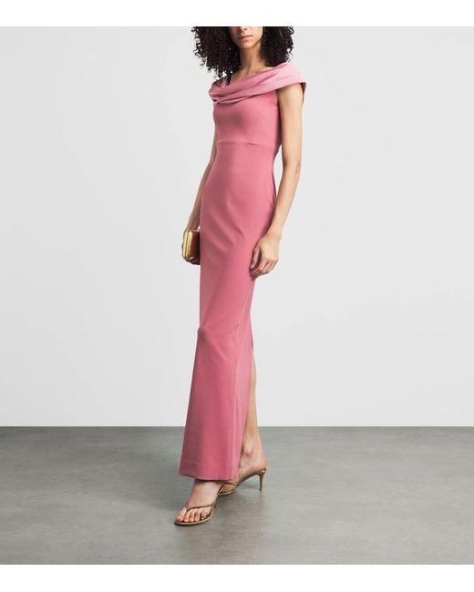 Solace London Pink Crepe Adele Maxi Dress