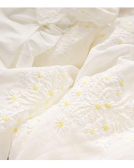 Zimmermann Embroidered Acacia Midi Dress in White | Lyst