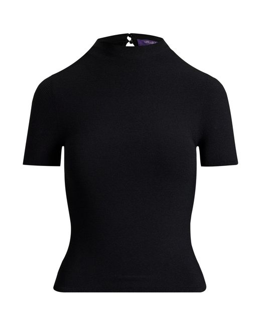 Ralph Lauren Black Mock-Neck Top