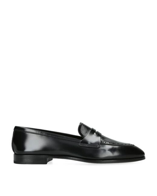 Church's Black Polished Fumé Leather Onyx Loafers