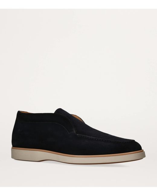 Magnanni Shoes Black Suede Paraiso Loafers for men