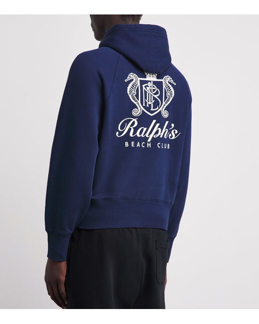 Polo Ralph Lauren Blue Cotton-Blend Ralph's Beach Club Hoodie for men