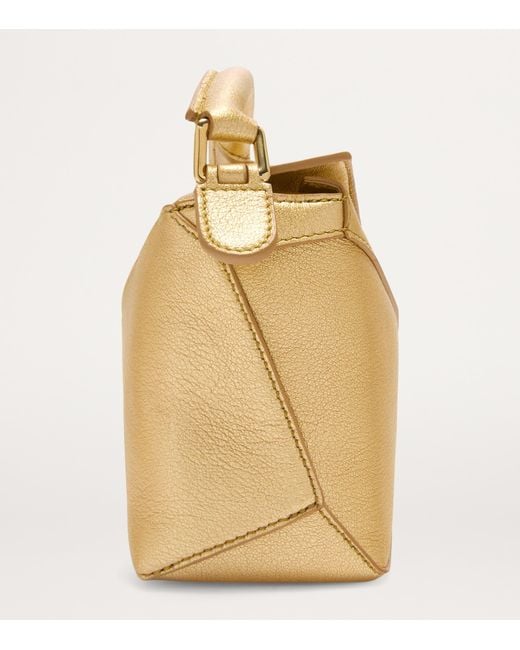 Loewe Mini Metallic Leather Puzzle Top-Handle Bag