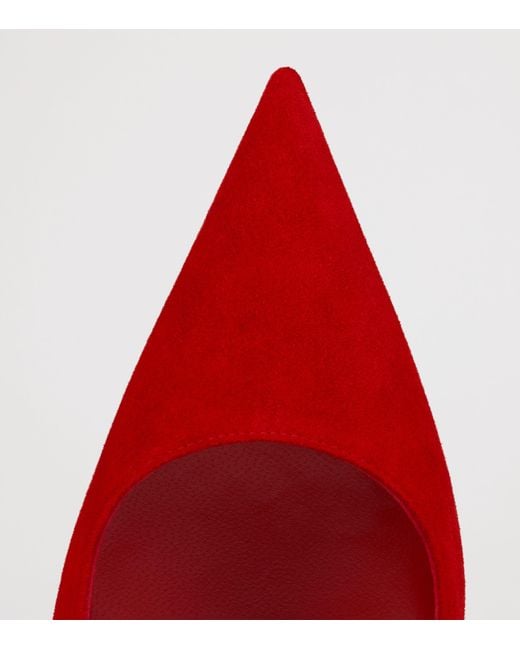 Christian Louboutin Red Miss Z 100 Suede Heels