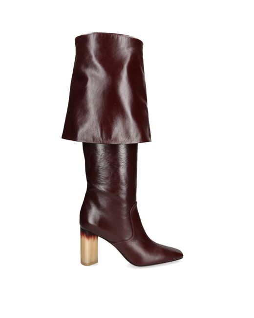 Chloé Brown Leather Georgia Heeled Boots 85