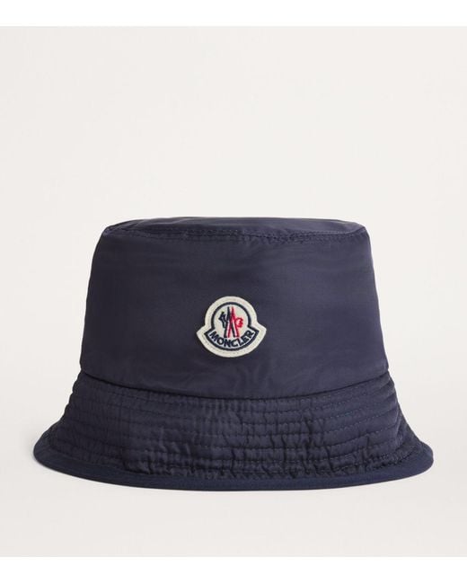 Moncler Black Reversible Logo-Patch Bucket Hat for men