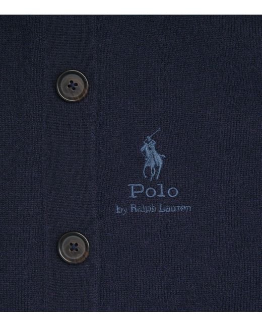 Polo Ralph Lauren Blue Wool Polo Pony Cardigan for men
