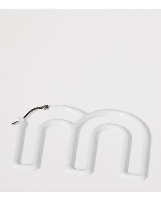 Miu Miu White M Logo Single Earring
