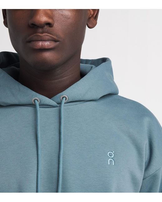 On Shoes Blue Cott-Blend Club Collective Hoodie for men