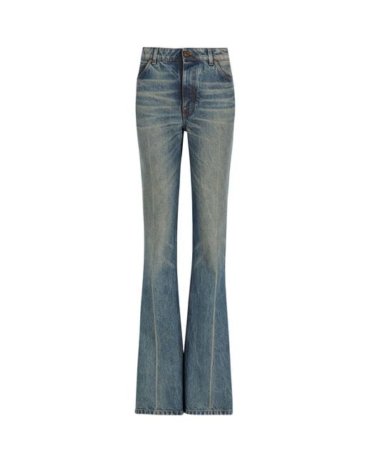 Balmain Blue Faded Flared Jeans