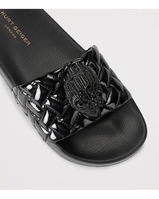 Kurt Geiger Black Meena Large Eagle Slides