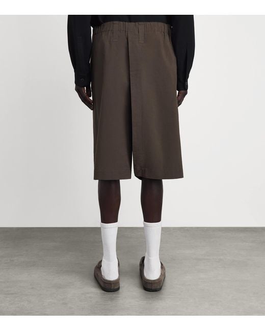 IM MEN Gray Wide-Leg Chino Shorts for men