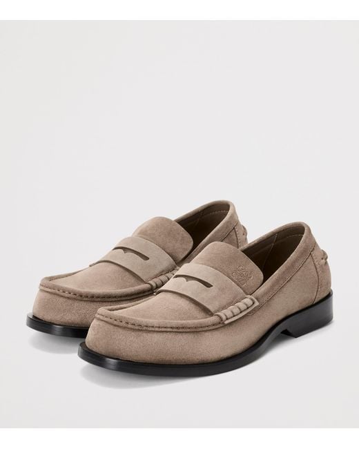 Loewe Brown Suede Bobine Loafers for men