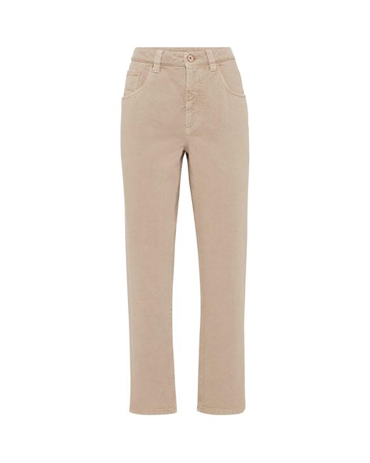 Brunello Cucinelli Natural High-rise Straight Jeans