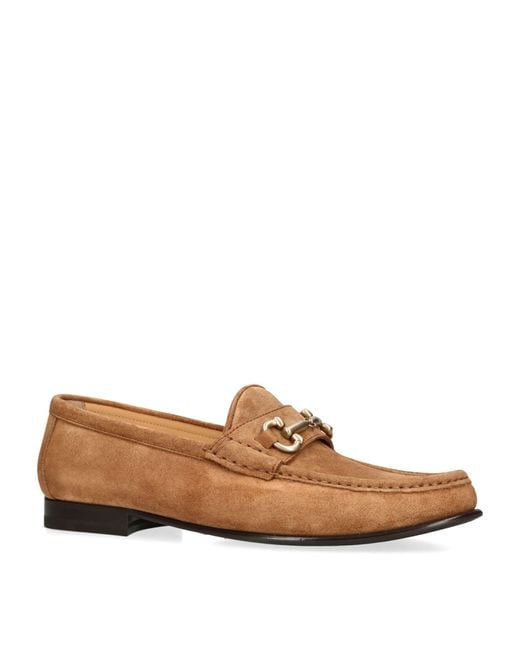 Brunello Cucinelli Brown Suede Buckle Loafers for men
