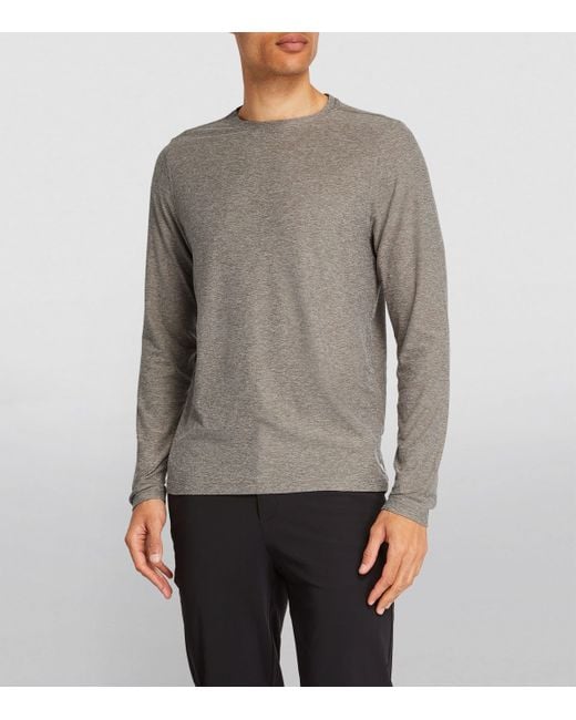 vuori Gray Strato Tech Long-Sleeved T-Shirt for men