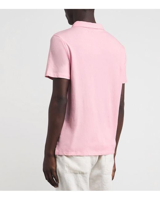 Polo Ralph Lauren Pink Cotton-Linen Open-Collar Polo Shirt for men