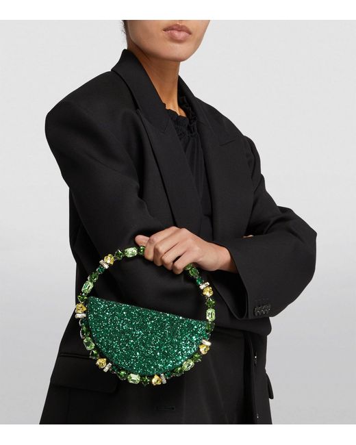 L'ALINGI Green Exclusive Glitter Taliya Eternity Clutch Bag