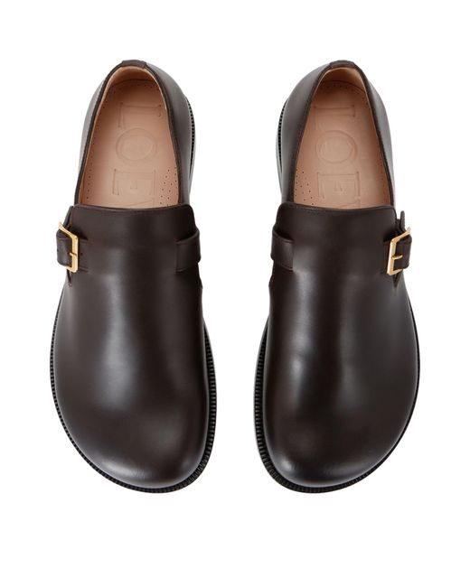 Loewe Brown Leather Campo Derby Shoes for men