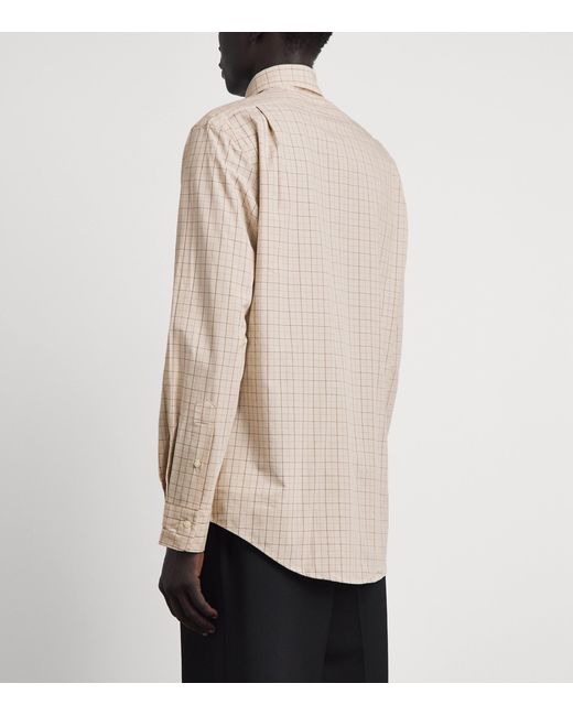 Polo Ralph Lauren White Stretch-Cotton Check Custom Fit Shirt for men