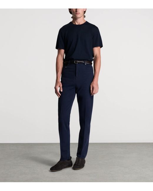 Dunhill Black Linen-Cotton T-Shirt for men