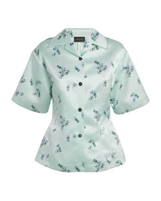 Fabiana Filippi Blue Silk Floral Shirt