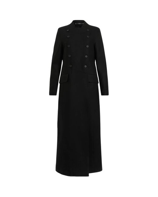 AllSaints Black Wool-Blend Blaize Coat