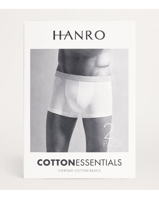Hanro Blue Cotton-Blend Essential Trunks for men
