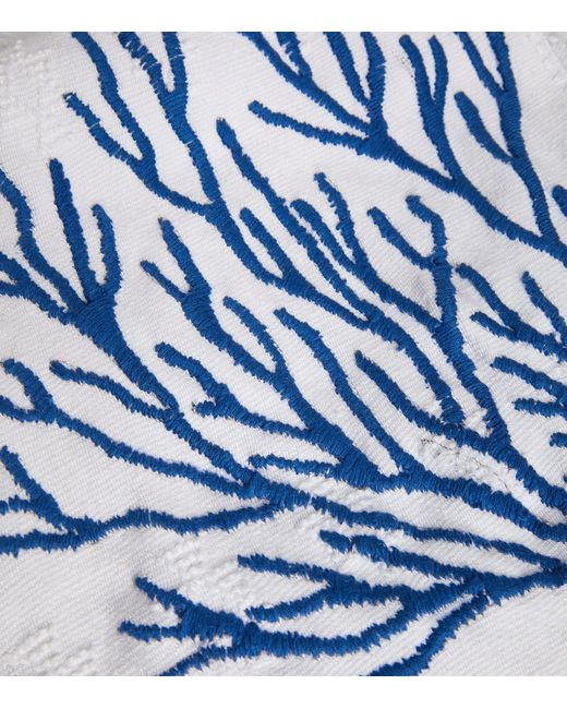 Pippa Holt White Embroidered Coral Midi Kaftan