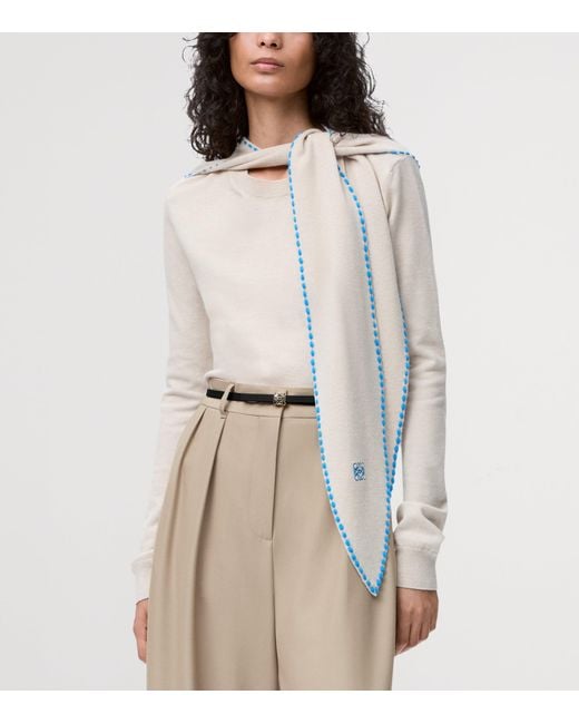 Loewe White Leather Reversible Bombe Anagram Belt