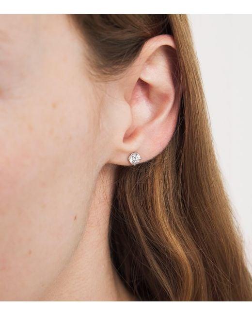 Harrods White And Diamond Stud Earrings