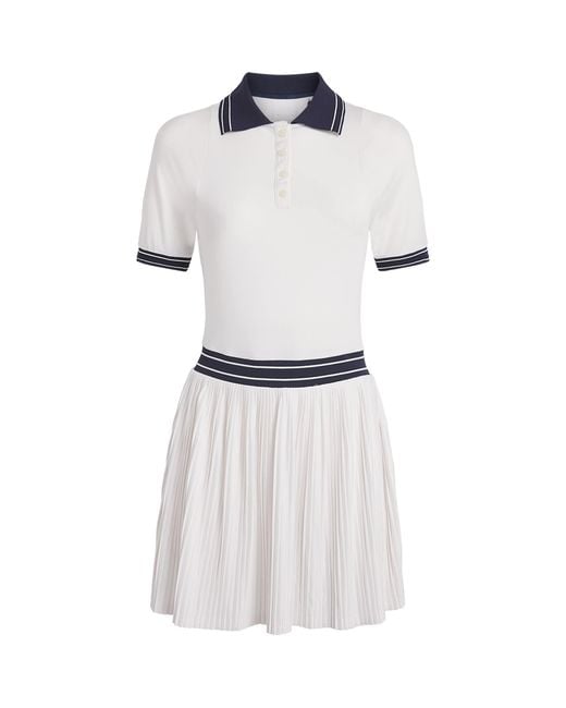 Varley White Jersey Draya Court Mini Dress