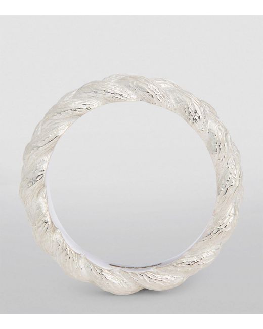 Bleue Burnham Natural Recycled Silver Nature Is A Gift Ring for men