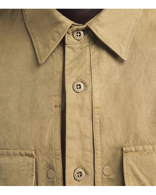 Stone Island Green Canvas Ghost Overshirt for men