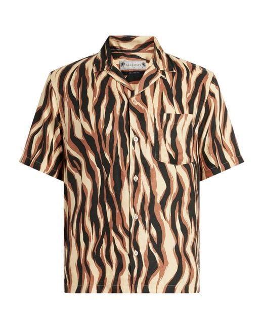 AllSaints Brown Fired Shirt for men