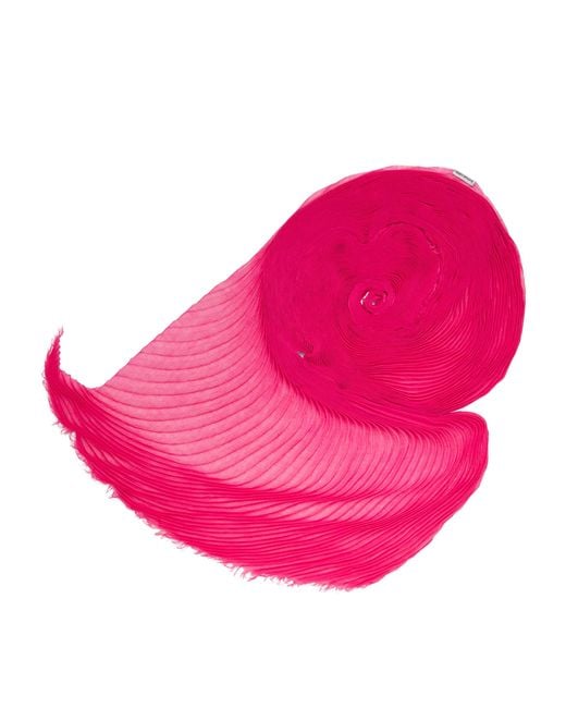 Issey Miyake Pink Feather Pleats Stole