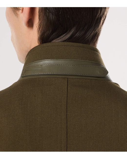 Tom Ford Green Wool-Cashmere-Silk Bomber Jacket for men