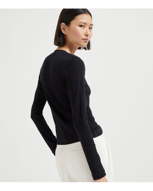 Brunello Cucinelli Black Stretch-Cotton Monili-Detail T-Shirt