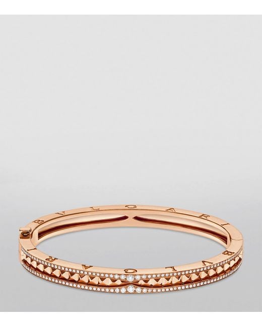 BVLGARI Metallic And Diamond B.Zero1 Rock Bracelet