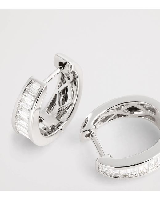 Anita Ko White And Diamond Meryl Huggie Earrings