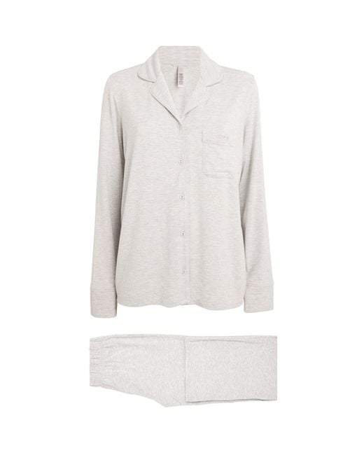 Skims White Sleep Long-Sleeve Pyjama Set
