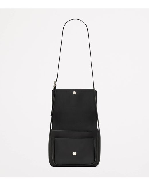 Saint Laurent Black Small Logo Messenger Bag for men