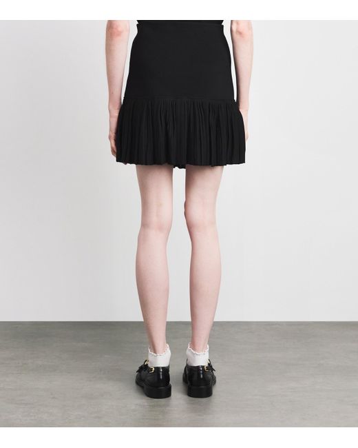 Sandro White Knitted Buttoned Mini Skirt