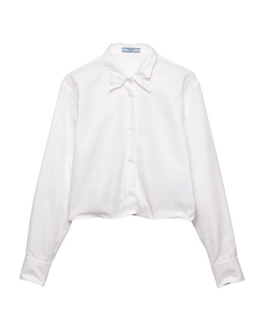 Prada White Shapeable Cotton Shirt