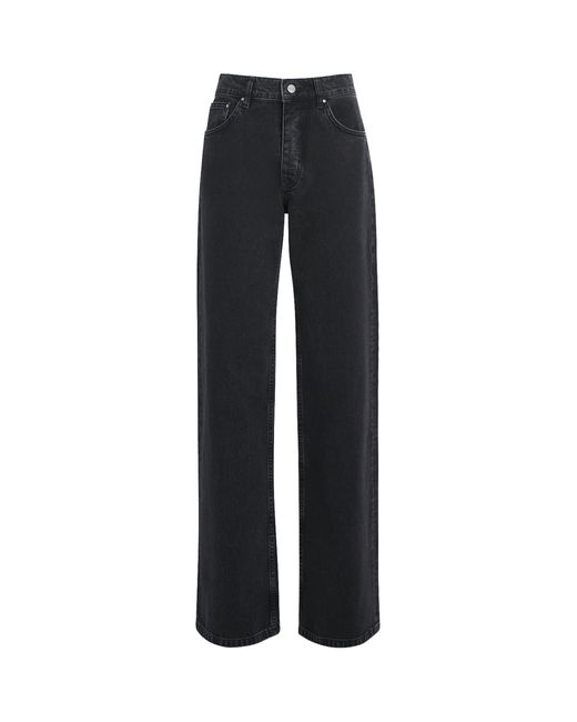 Anine Bing Black Hugh Wide-Leg Jeans